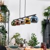Koyoto hanging light, globe light, pendant light blue, chrome, gold, green, coppery, Smoke-coloured, 5-light sources