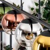 Koyoto hanging light, globe light, pendant light blue, chrome, gold, green, clear, coppery, Smoke-coloured, 5-light sources