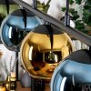 Koyoto hanging light, globe light, pendant light blue, gold, green, 5-light sources