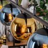 Koyoto hanging light, globe light, pendant light blue, gold, green, 5-light sources