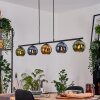 Koyoto hanging light, globe light, pendant light blue, gold, green, 5-light sources