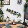 Koyoto hanging light, globe light, pendant light blue, gold, green, clear, 5-light sources