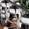 Gastor hanging light, globe light, pendant light chrome, clear, Smoke-coloured, 5-light sources