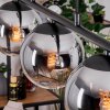 Gastor hanging light, globe light, pendant light chrome, clear, Smoke-coloured, 5-light sources