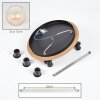 Koyoto ceiling light, globe light brown, Wood like finish, black, 3-light sources