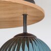Koyoto ceiling light, globe light brown, Wood like finish, black, 3-light sources
