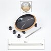 Ripoll ceiling light, globe light brown, Wood like finish, black, 3-light sources