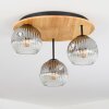 Ripoll ceiling light, globe light Ecru, black, 3-light sources