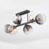 Koyoto ceiling light, globe light Amber, clear, Smoke-coloured, 6-light sources