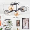 Koyoto ceiling light, globe light Amber, clear, Smoke-coloured, 6-light sources