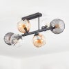 Koyoto ceiling light, globe light Amber, clear, Smoke-coloured, 6-light sources