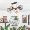 Koyoto ceiling light, globe light Amber, clear, Smoke-coloured, 6-light sources