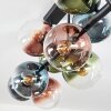 Gastor ceiling light, globe light blue, green, clear, coppery, 10-light sources