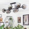 Koyoto ceiling light, globe light clear, Smoke-coloured, 10-light sources