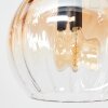 Koyoto ceiling light, globe light Amber, clear, 10-light sources