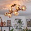 Koyoto ceiling light, globe light Amber, clear, 10-light sources