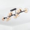 Koyoto ceiling light, globe light Amber, clear, 10-light sources