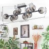Koyoto ceiling light, globe light Smoke-coloured, 10-light sources