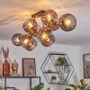 Koyoto ceiling light, globe light Smoke-coloured, 10-light sources
