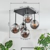 Gastor ceiling light, globe light Smoke-coloured, 5-light sources