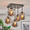 Gastor ceiling light, globe light Smoke-coloured, 5-light sources