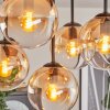 Gastor ceiling light, globe light Amber, clear, 5-light sources
