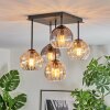 Koyoto ceiling light, globe light Amber, clear, Smoke-coloured, 5-light sources