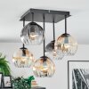 Koyoto ceiling light, globe light Amber, clear, Smoke-coloured, 5-light sources