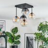 Koyoto ceiling light, globe light Amber, clear, Smoke-coloured, 5-light sources