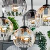 Koyoto ceiling light, globe light Amber, clear, Smoke-coloured, 5-light sources