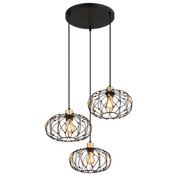 Globo lighting Greys hanging light black, 3-light sources