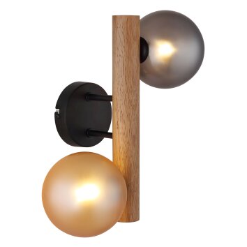 Globo lighting Riha wall light dark brown, black, 2-light sources