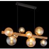 Globo lighting Riha hanging light dark brown, black, 9-light sources