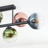 Gastor ceiling light, globe light blue, green, clear, coppery, 6-light sources