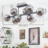 Ripoll ceiling light, globe light Smoke-coloured, 8-light sources