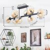 Ripoll ceiling light, globe light Amber, clear, 8-light sources