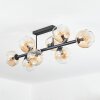 Ripoll ceiling light, globe light Amber, clear, 8-light sources