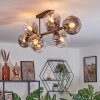 Ripoll ceiling light, globe light clear, Smoke-coloured, 8-light sources