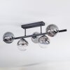 Chehalis ceiling light, globe light clear, Smoke-coloured, 5-light sources