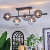 Chehalis ceiling light, globe light clear, Smoke-coloured, 5-light sources