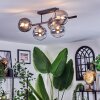 Chehalis ceiling light, globe light clear, Smoke-coloured, 5-light sources