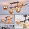 Chehalis ceiling light, globe light Amber, 5-light sources