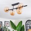 Chehalis ceiling light, globe light Amber, 5-light sources