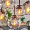 Koyoto ceiling light, globe light clear, Smoke-coloured, 5-light sources