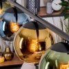 Koyoto hanging light, globe light, pendant light blue, gold, green, 4-light sources
