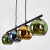 Koyoto hanging light, globe light, pendant light blue, gold, green, 4-light sources