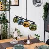 Koyoto hanging light, globe light, pendant light blue, gold, green, 4-light sources