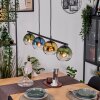 Koyoto hanging light, globe light, pendant light blue, gold, green, clear, 4-light sources