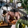 Gastor hanging light, globe light, pendant light blue, chrome, green, coppery, Smoke-coloured, 4-light sources
