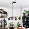 Gastor hanging light, globe light, pendant light blue, chrome, green, coppery, Smoke-coloured, 4-light sources